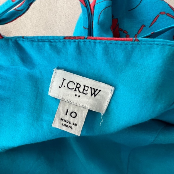 J. CREW FACTORY Strappy Tie-Back Tiered Midi Dress in Blue Lobster Print - 10 - Picture 8 of 13